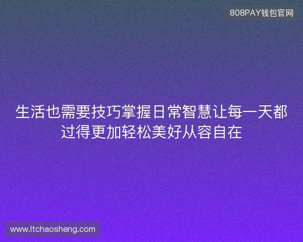 生活也需要技巧掌握日常智慧让每一天都过得更加轻松美好从容自在